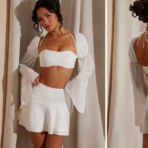 Oh polly Sheer long sleeve puff bralette